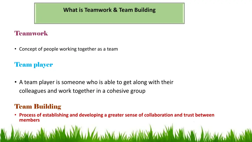 what is teamwork team building