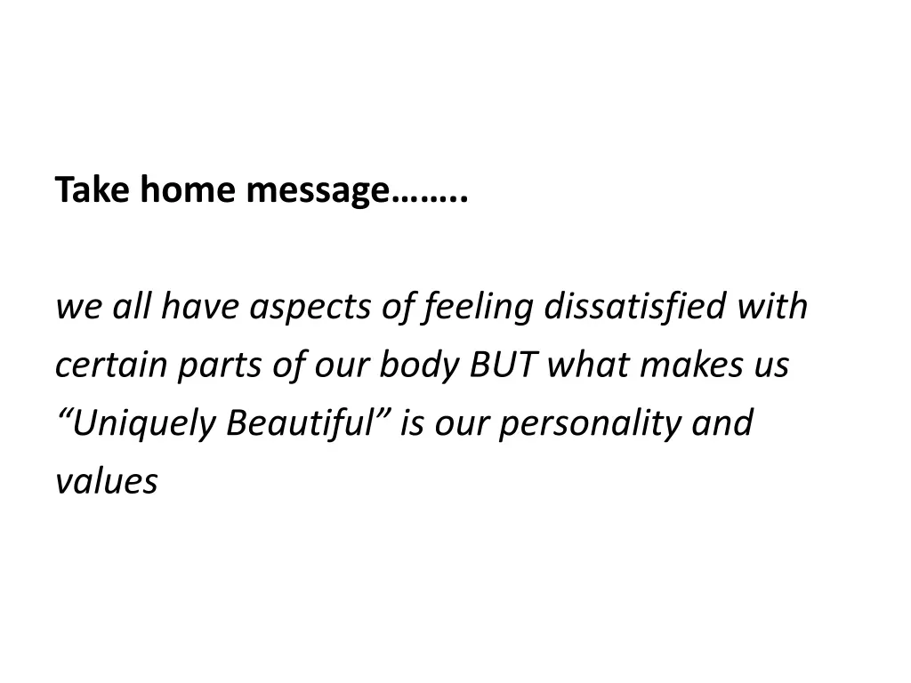 take home message we all have aspects of feeling