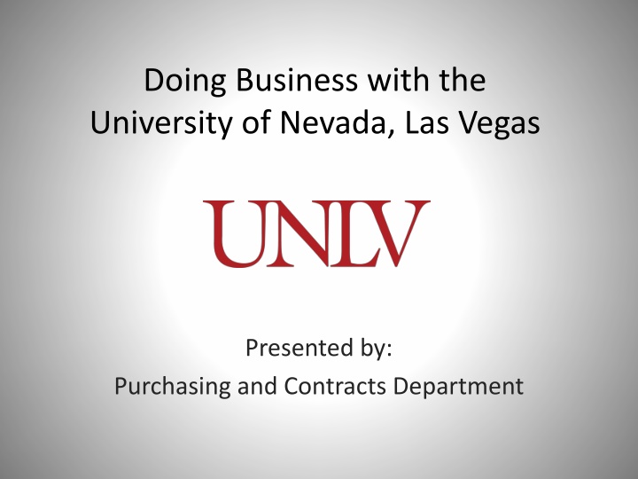 doing business with the university of nevada