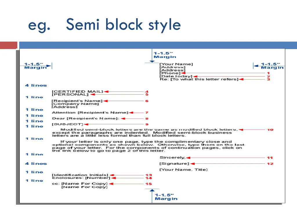 eg semi block style