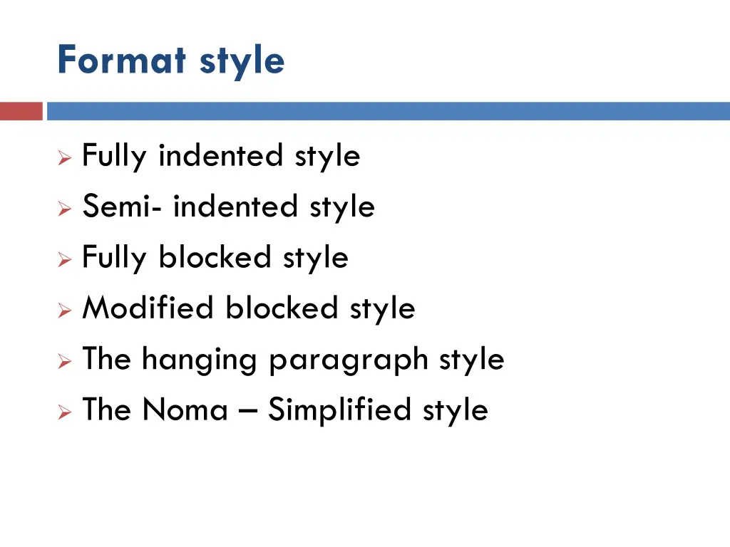 format style