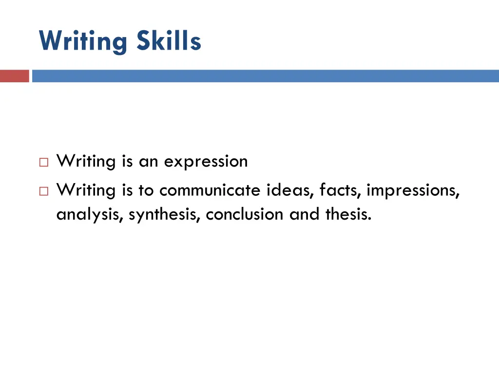 writing skills