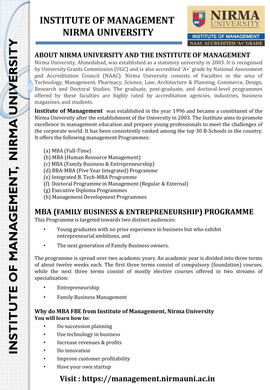 institute of management nirma university