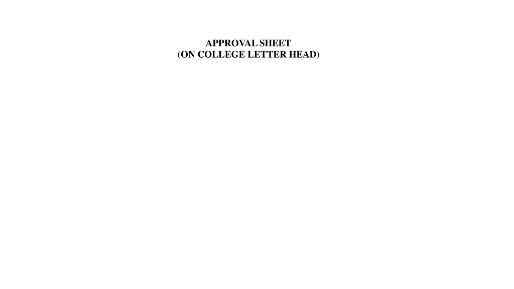 approval sheet on college letter head