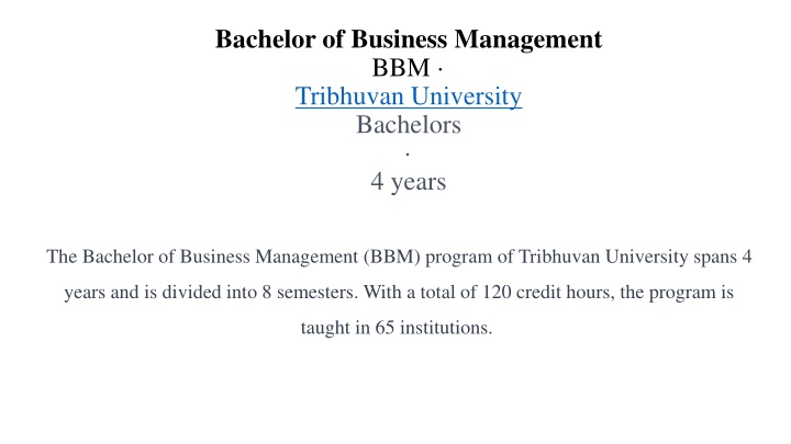 bachelor of business management bbm tribhuvan