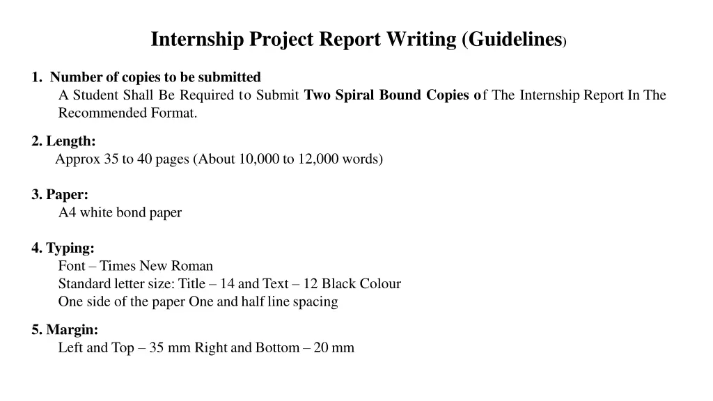internship project report writing guidelines
