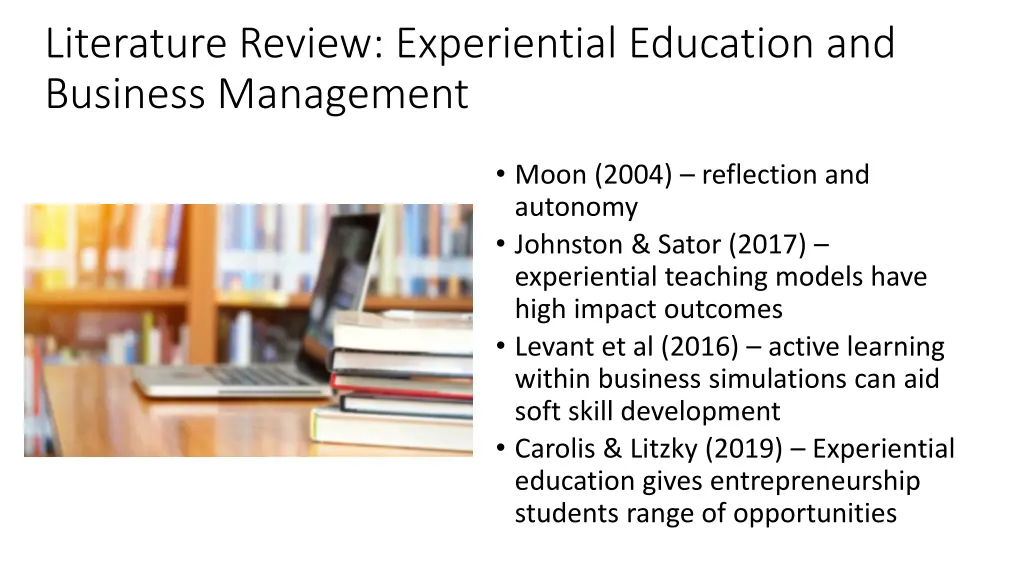 literature review experiential education