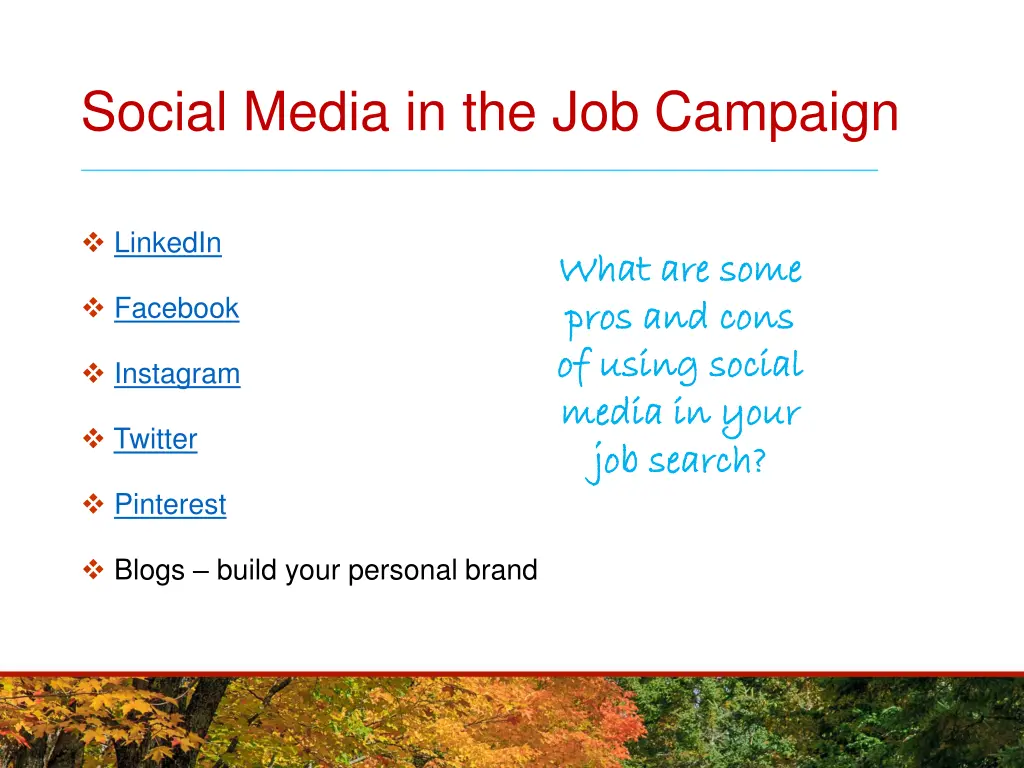 social media in the job campaign