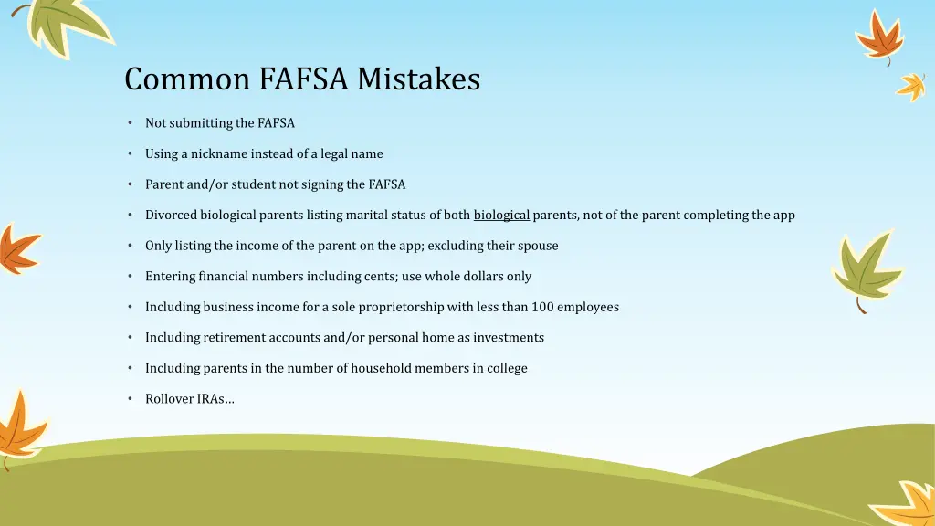 common fafsa mistakes