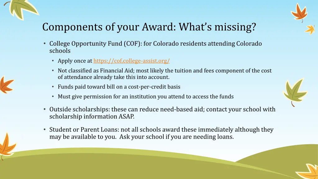 components of your award what s missing