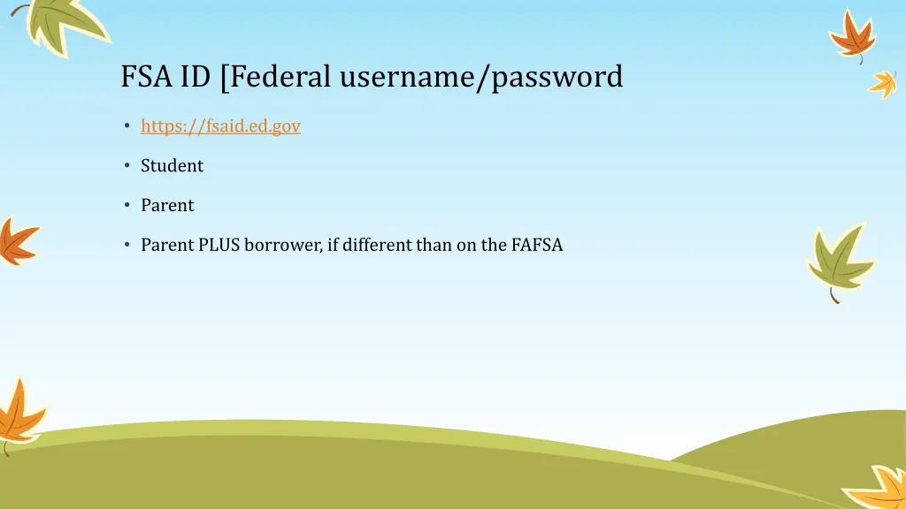 fsa id federal username password