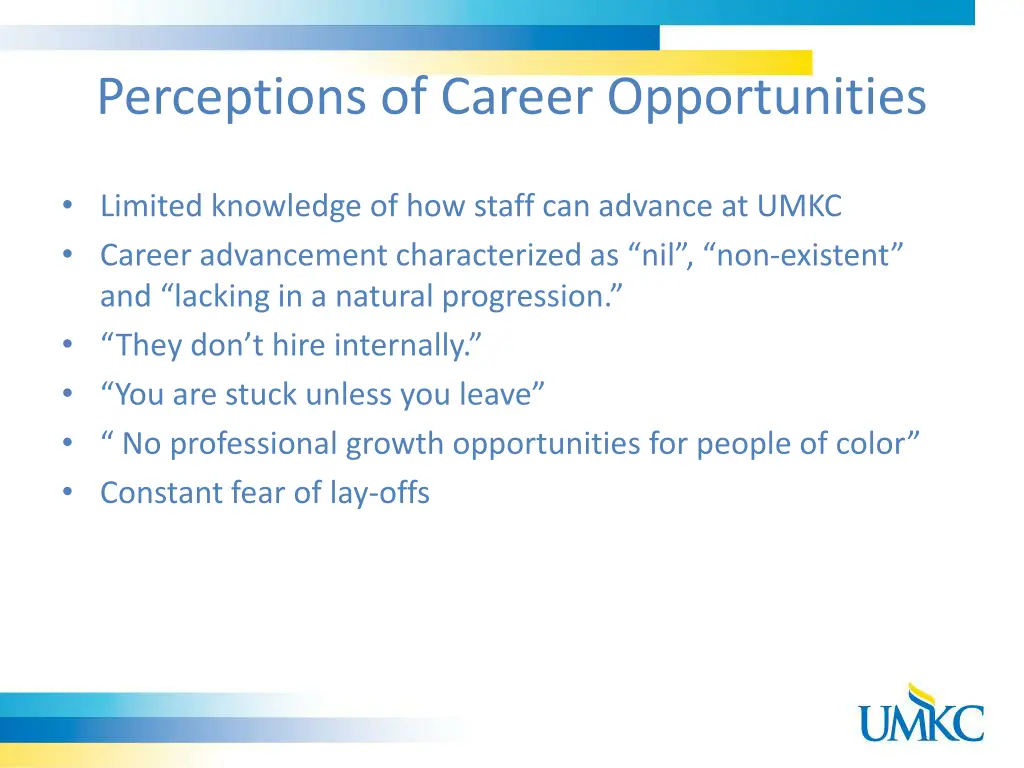 perceptions of career opportunities