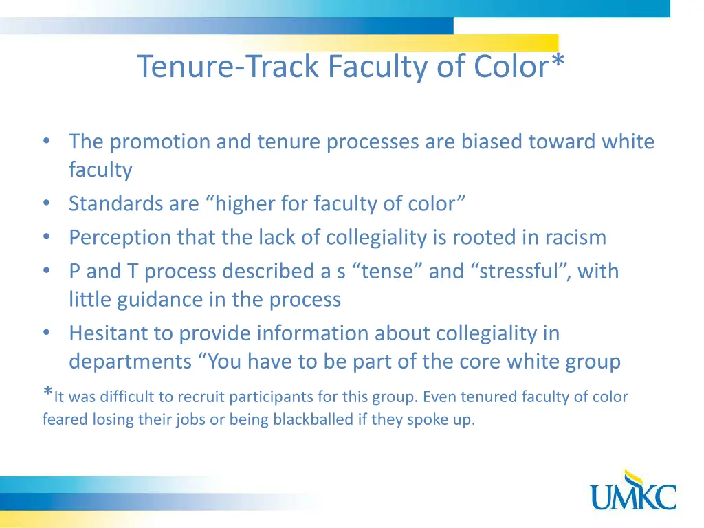 tenure track faculty of color