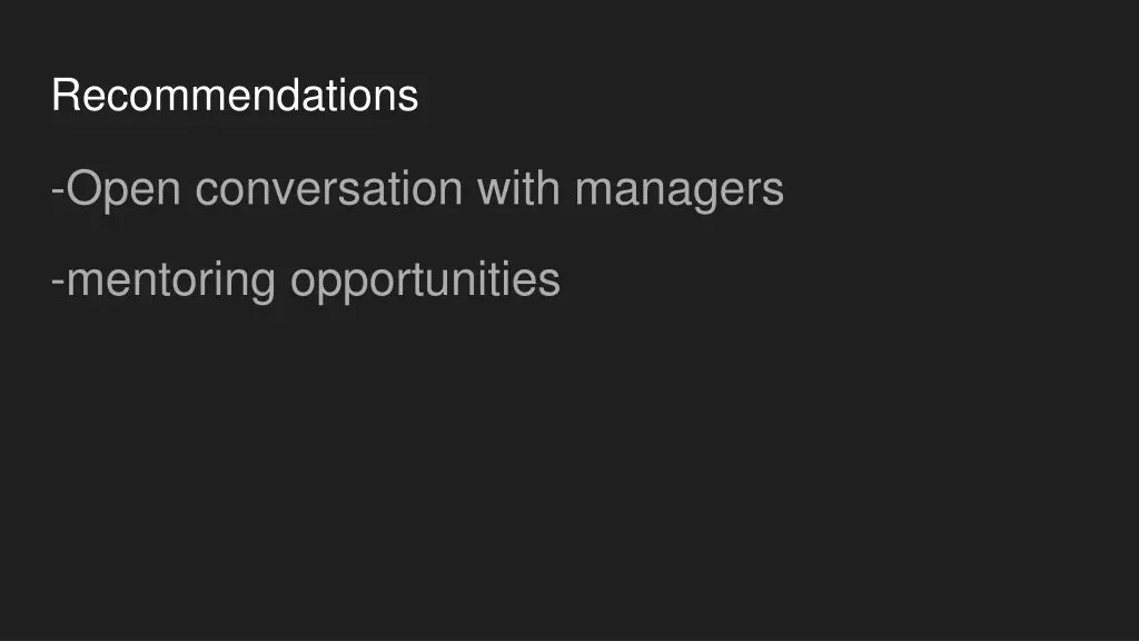 recommendations