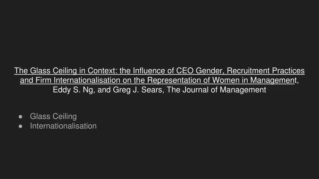 the glass ceiling in context the influence