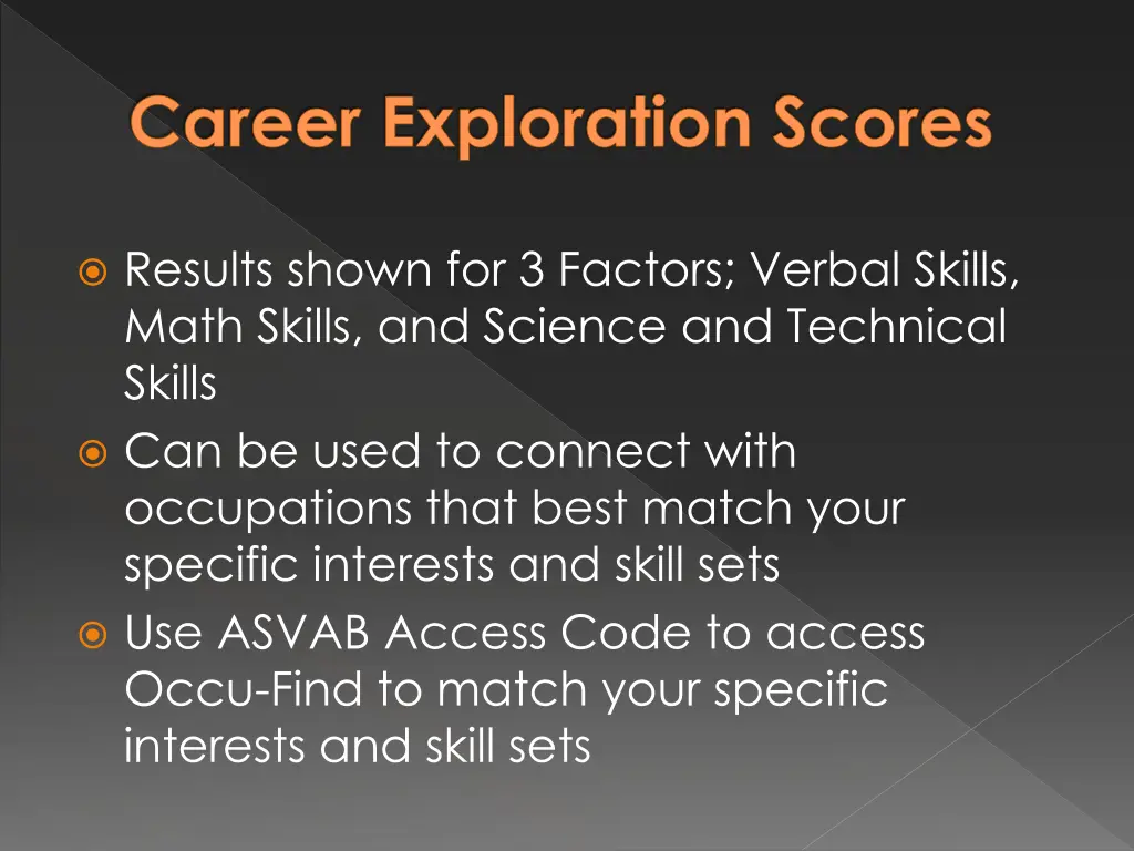 career exploration scores