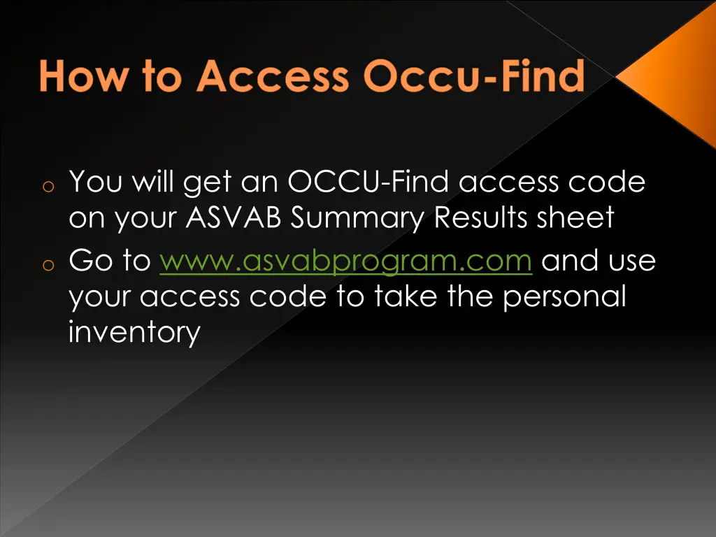 how to access occu find