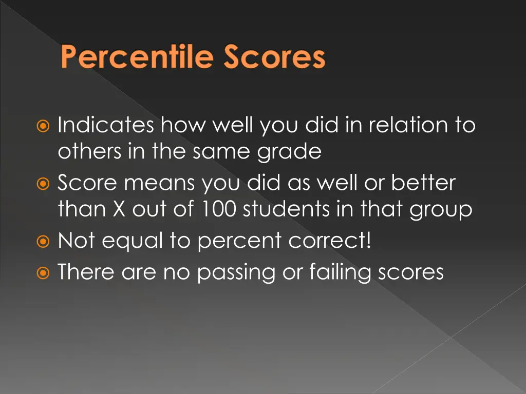 percentile scores
