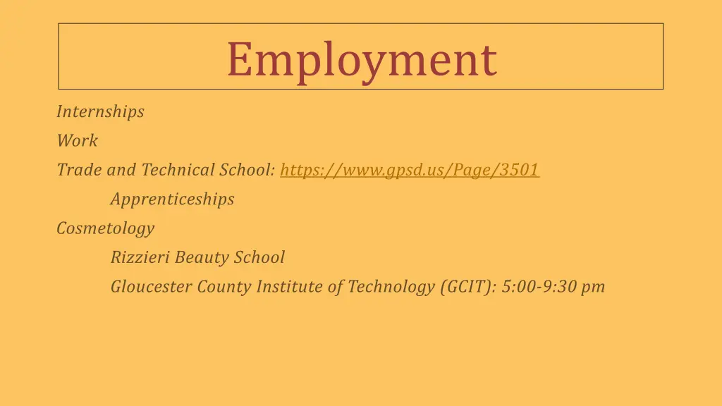 employment