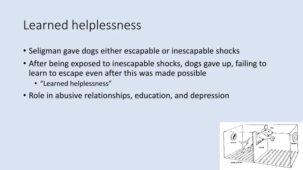 learned helplessness