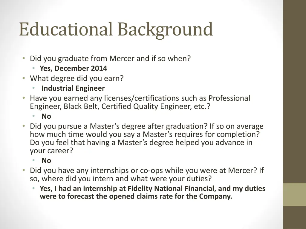 educational background