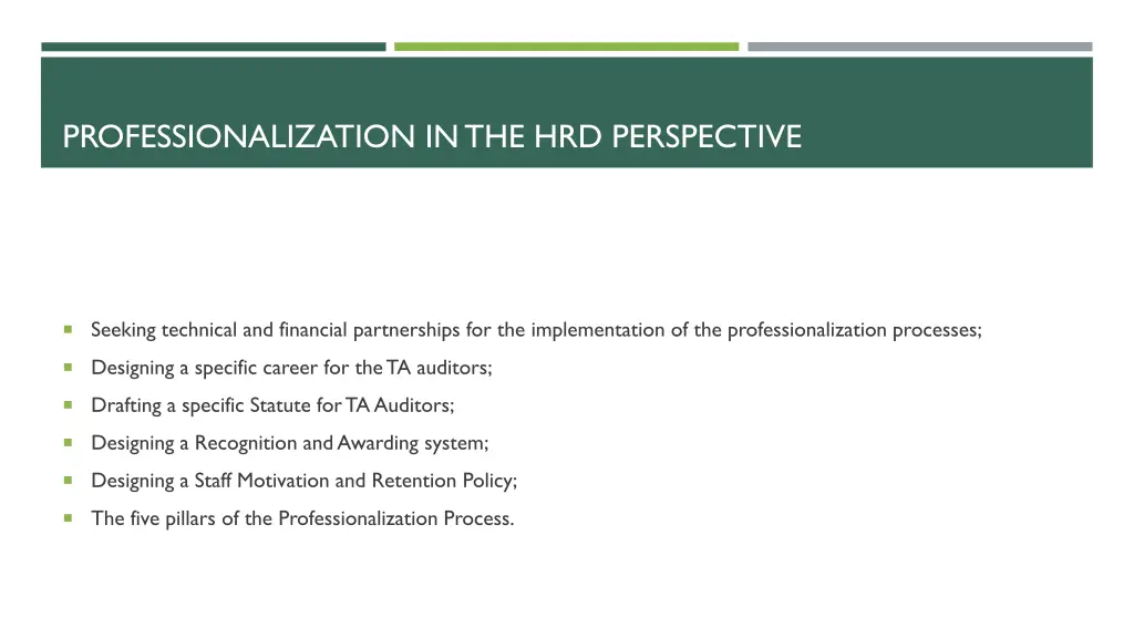 professionalization in the hrd perspective