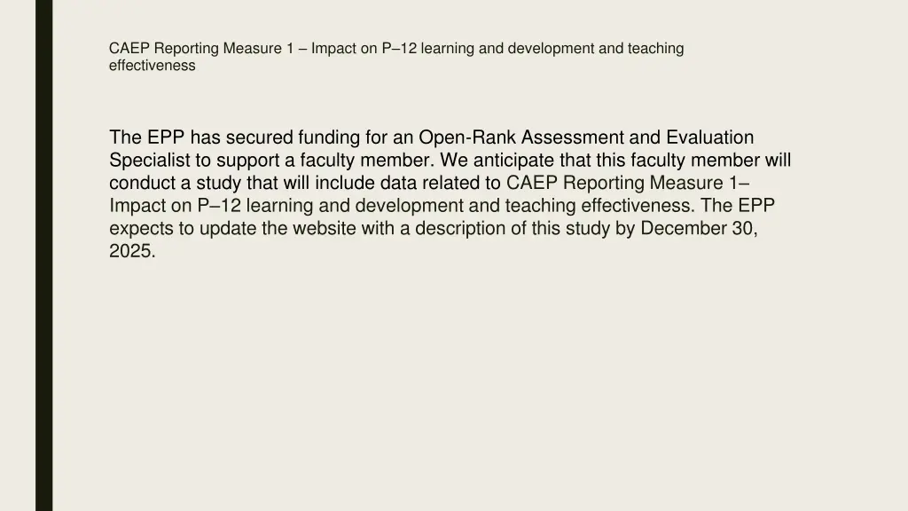 caep reporting measure 1 impact on p 12 learning 1