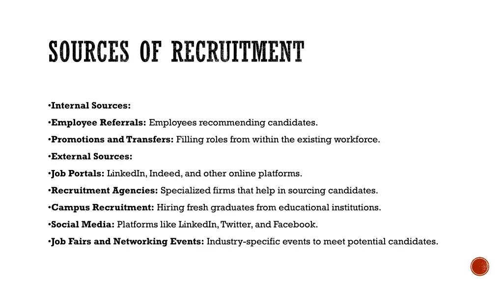 sources of recruitment