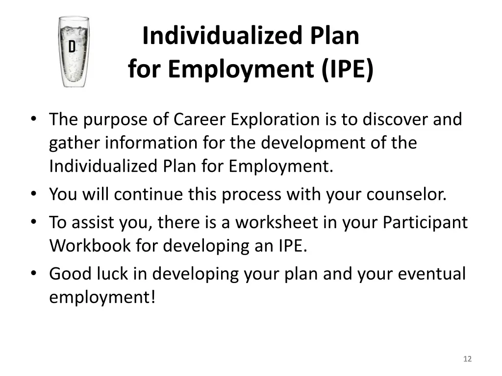 individualized plan for employment ipe
