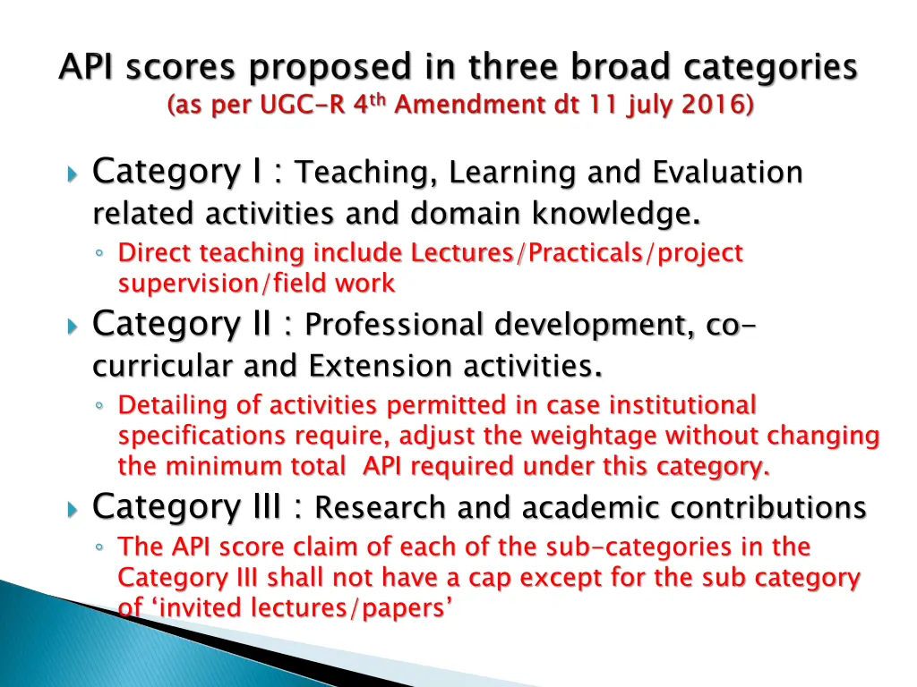 category i teaching learning and evaluation
