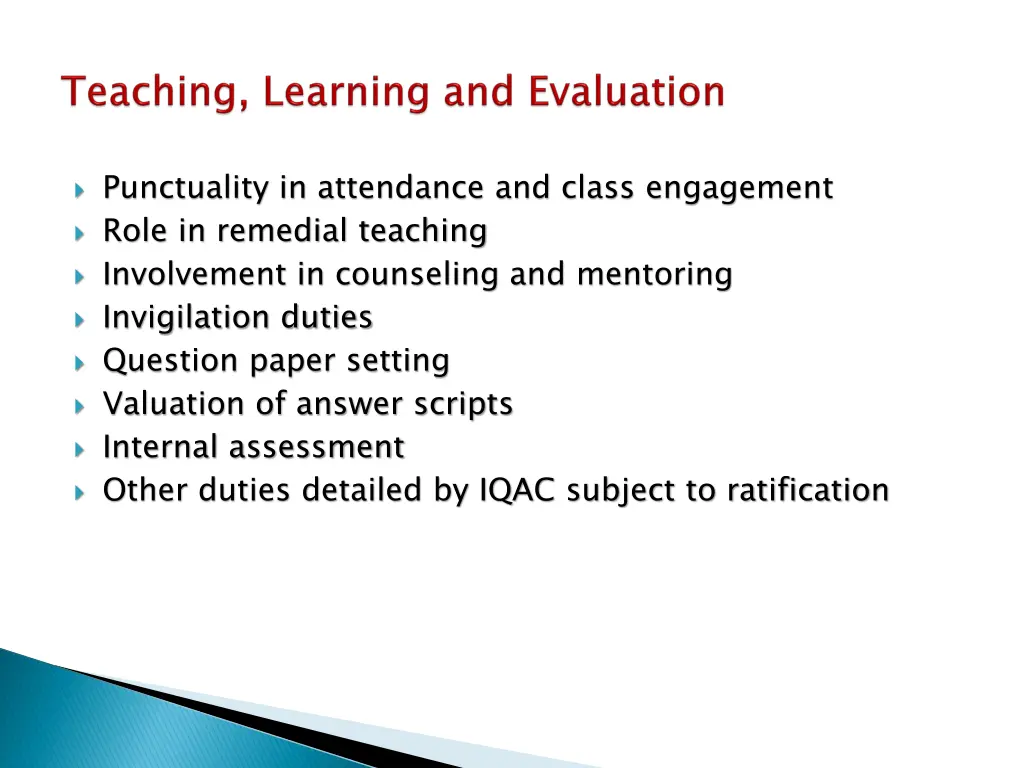 punctuality in attendance and class engagement