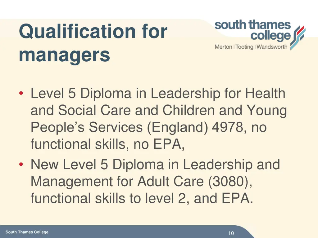 qualification for managers