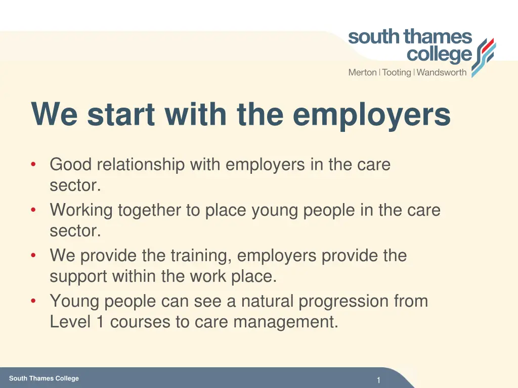 we start with the employers