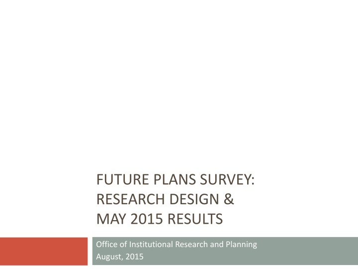 future plans survey research design may 2015