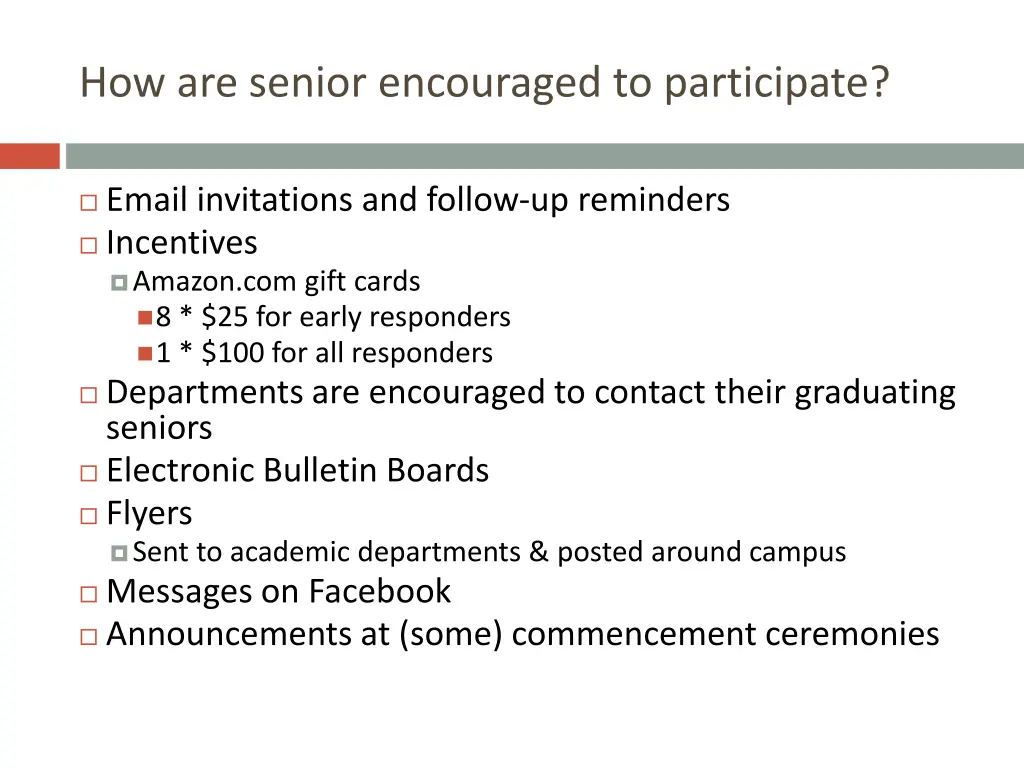how are senior encouraged to participate