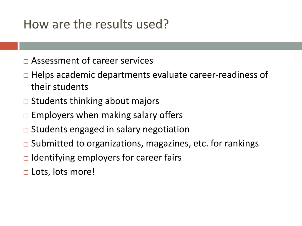 how are the results used