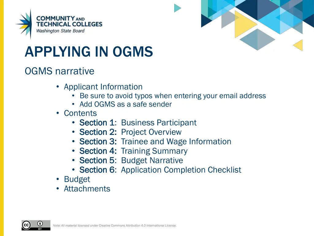 applying in ogms ogms narrative