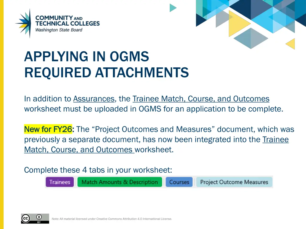 applying in ogms required attachments