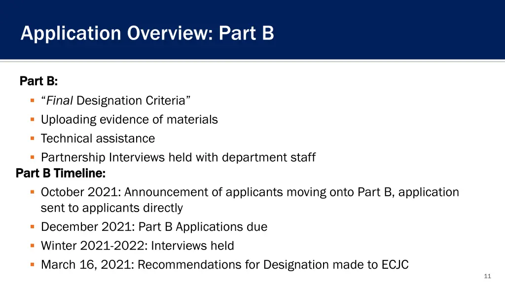 application overview part b