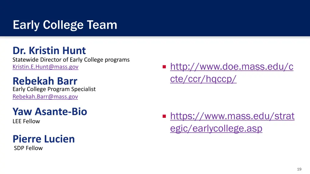 early college team