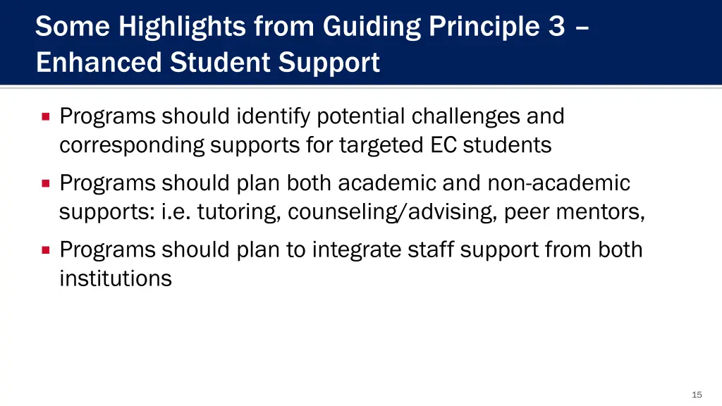 some highlights from guiding principle 3 enhanced