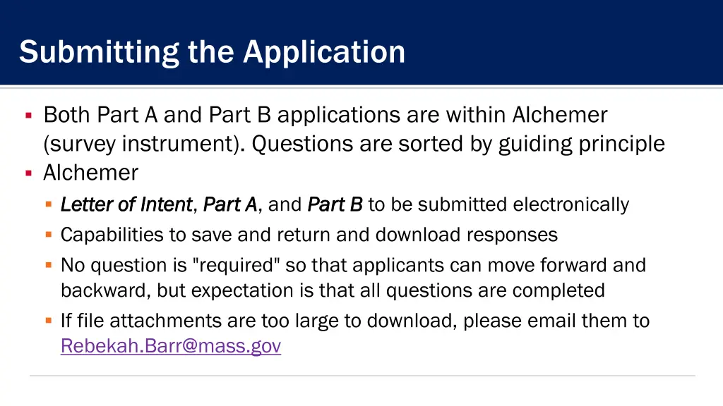 submitting the application