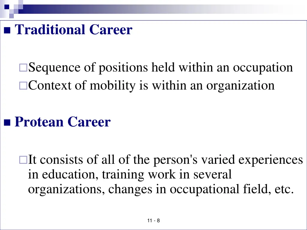traditional career