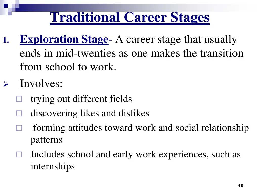 traditional career stages 1