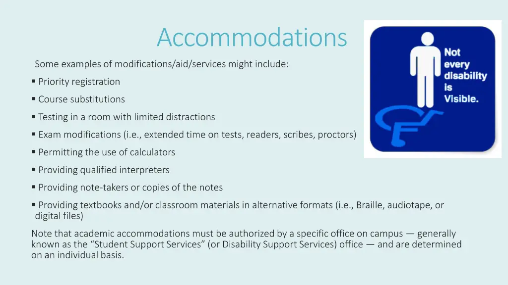 accommodations