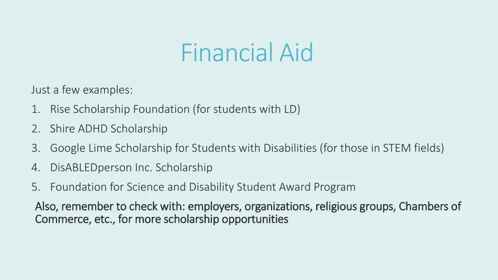 financial aid 2