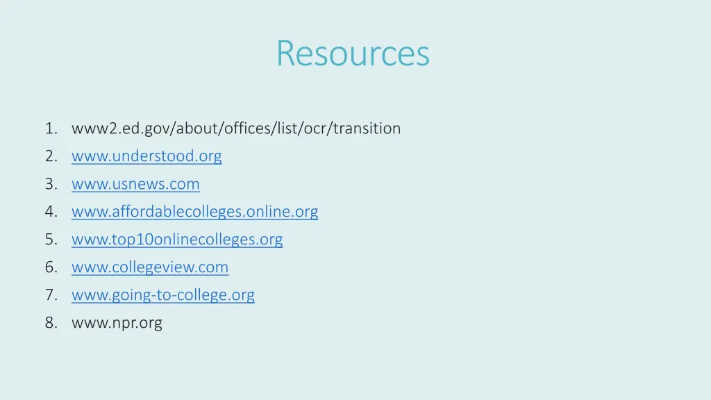 resources