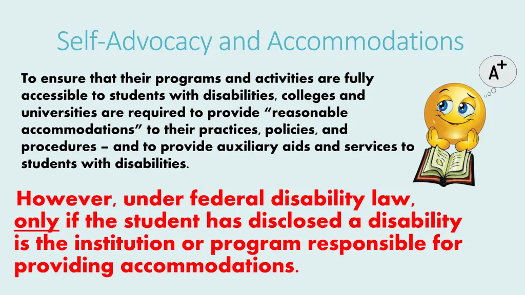 self advocacy and accommodations