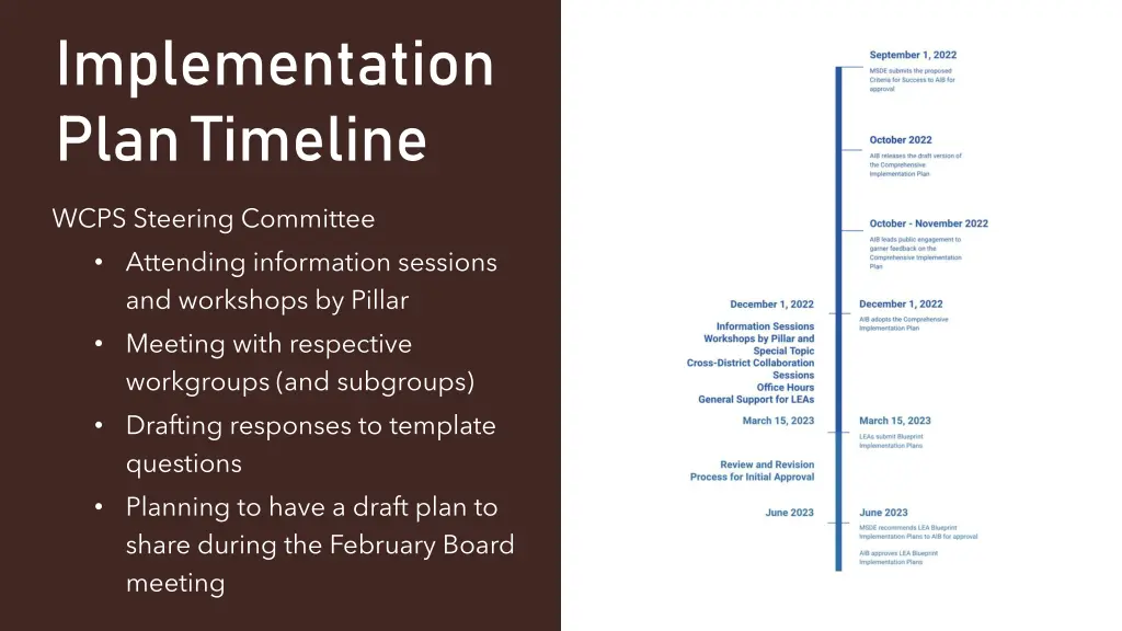 implementation plan timeline