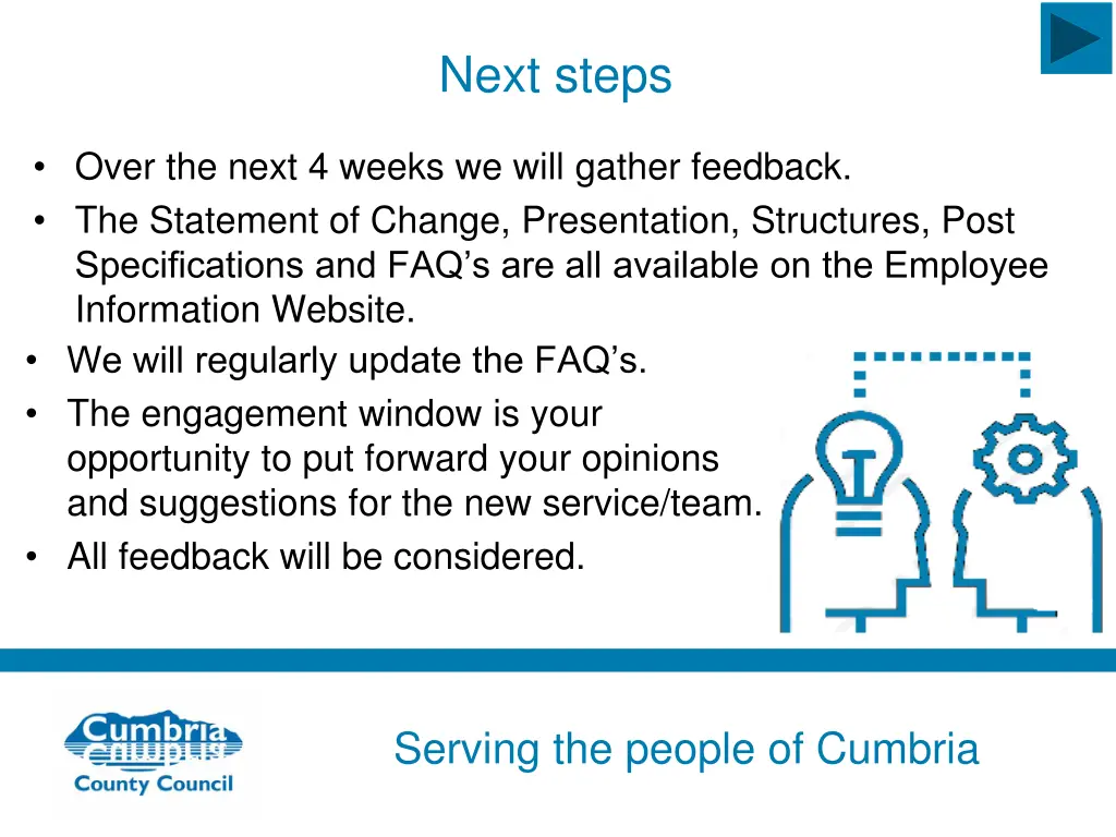next steps